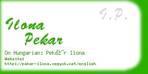 ilona pekar business card